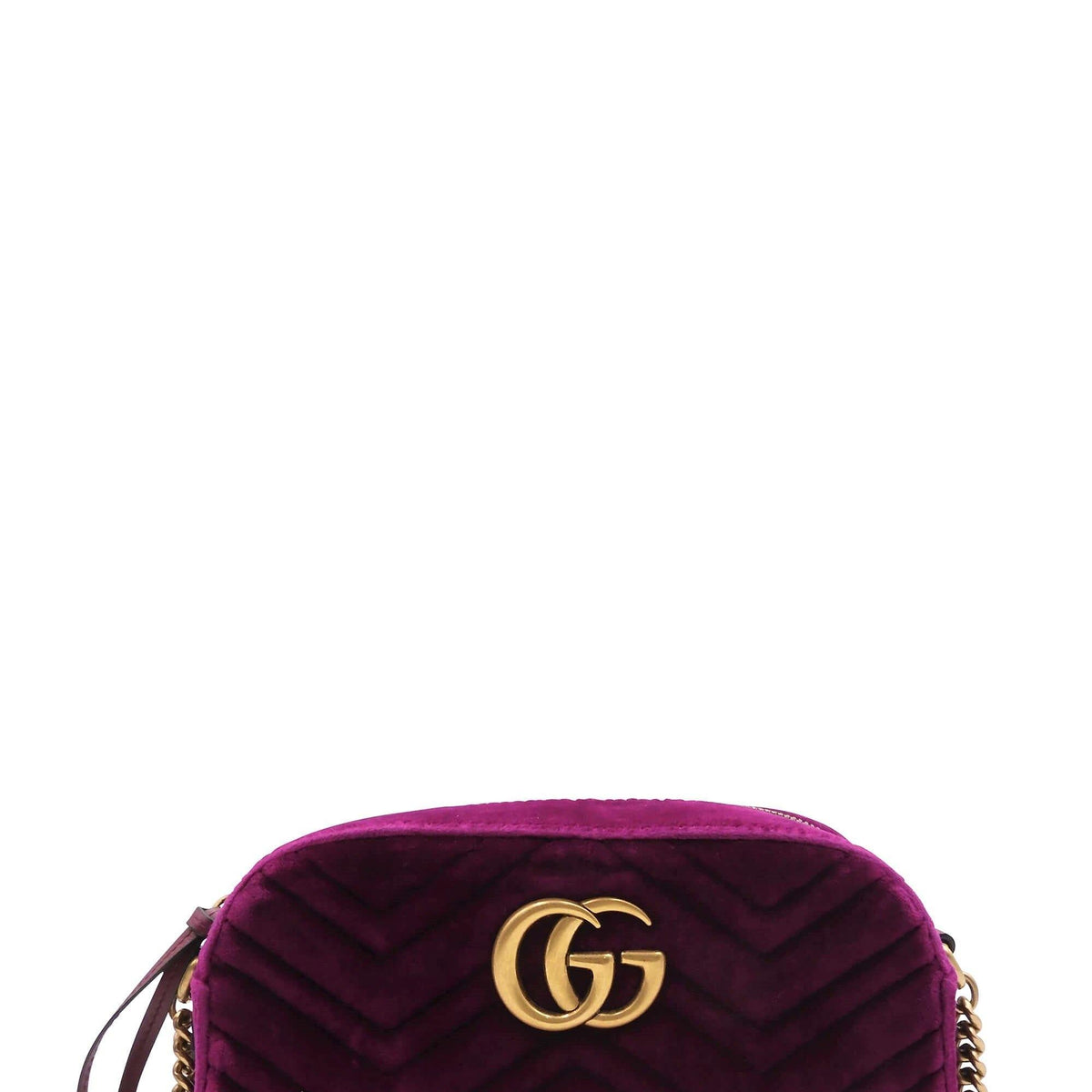 Small GG Marmont Matelasse Velvet Shoulder Bag  Violet