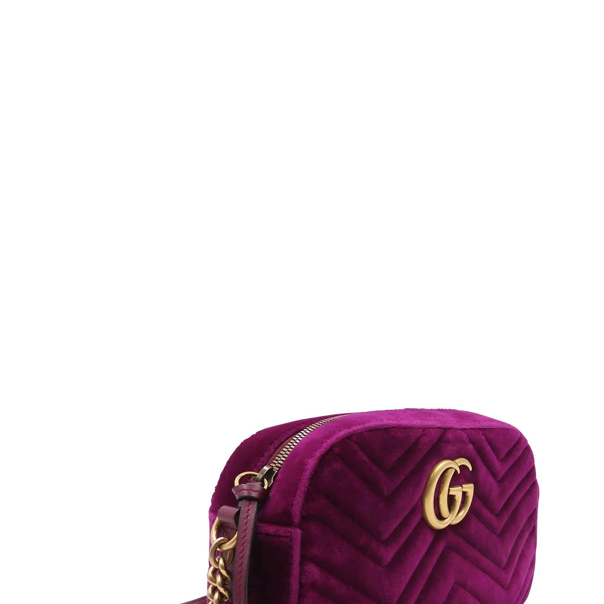 Small GG Marmont Matelasse Velvet Shoulder Bag  Violet