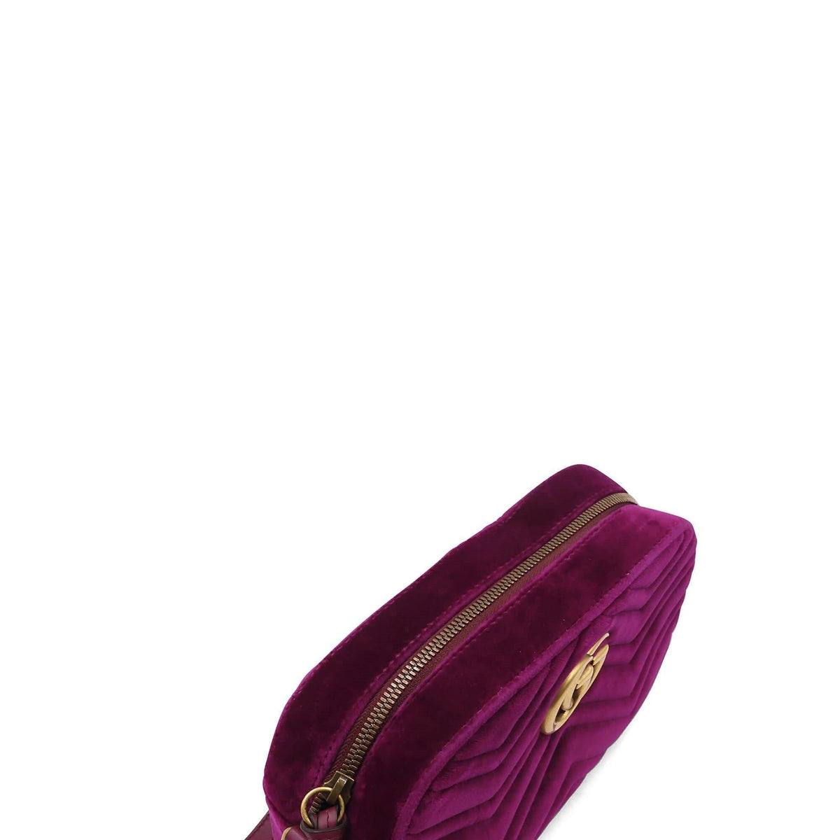 Small GG Marmont Matelasse Velvet Shoulder Bag  Violet