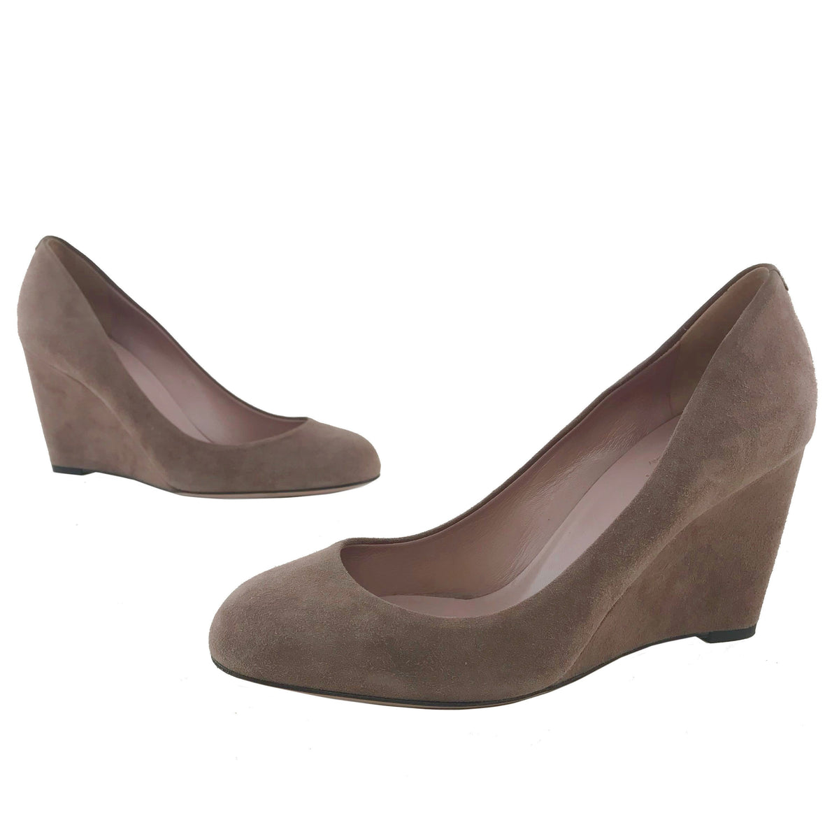 Gucci Suede Wedge Pump Mauve Size 8