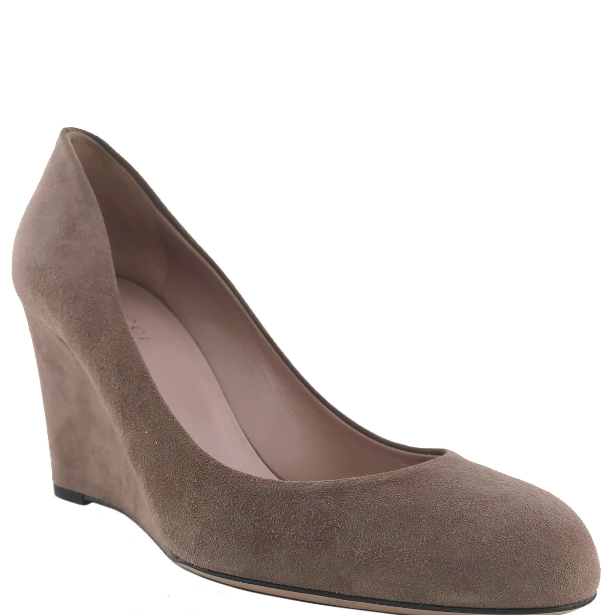 Gucci Suede Wedge Pump Mauve Size 8