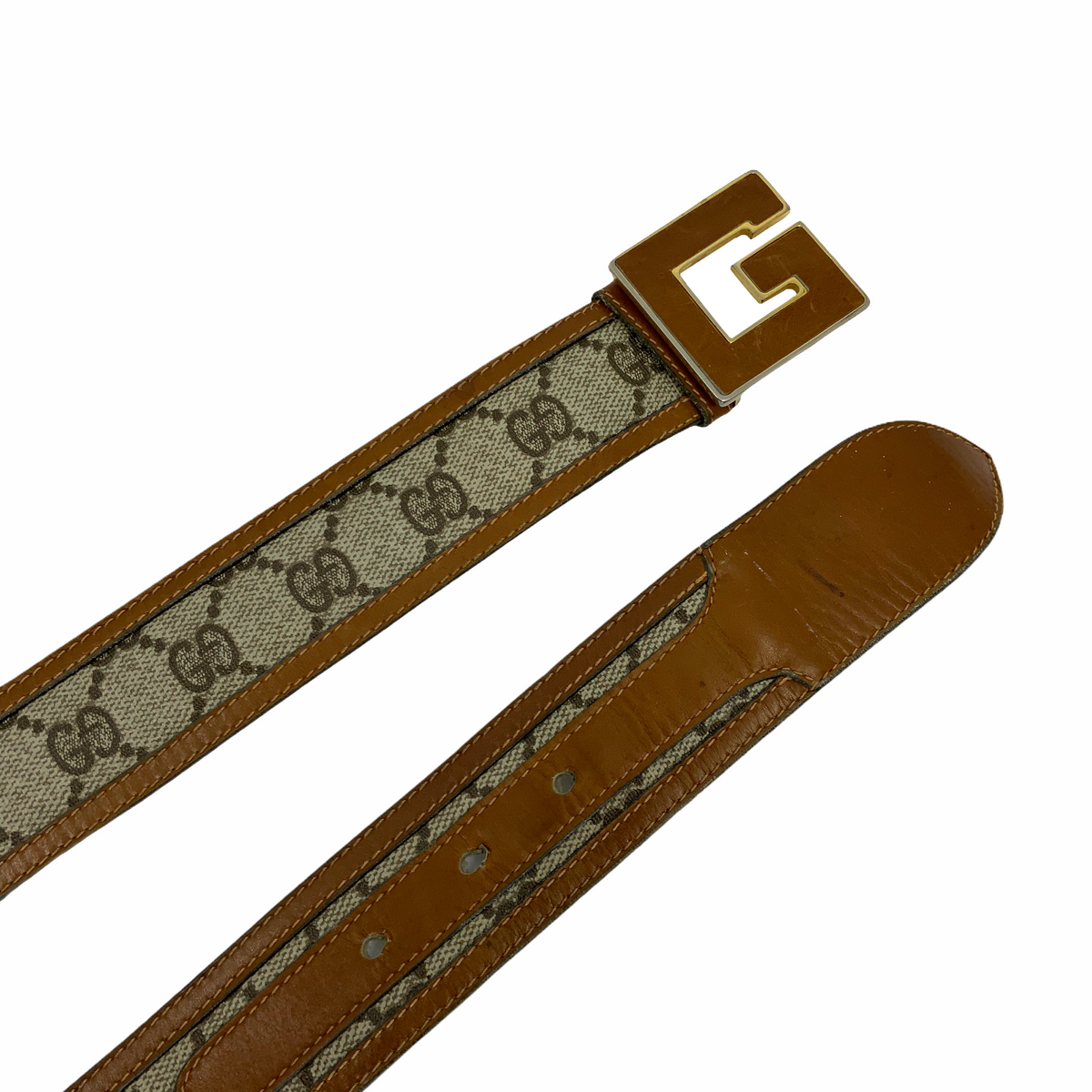 Gucci Vintage Monogram Canvas Logo Belt