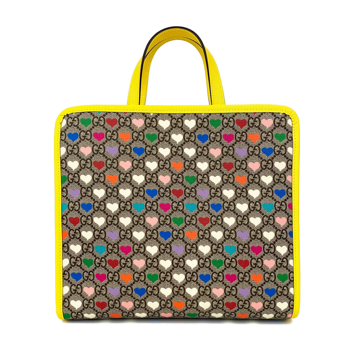 Gucci Beige GG Supreme Heart Print Tote