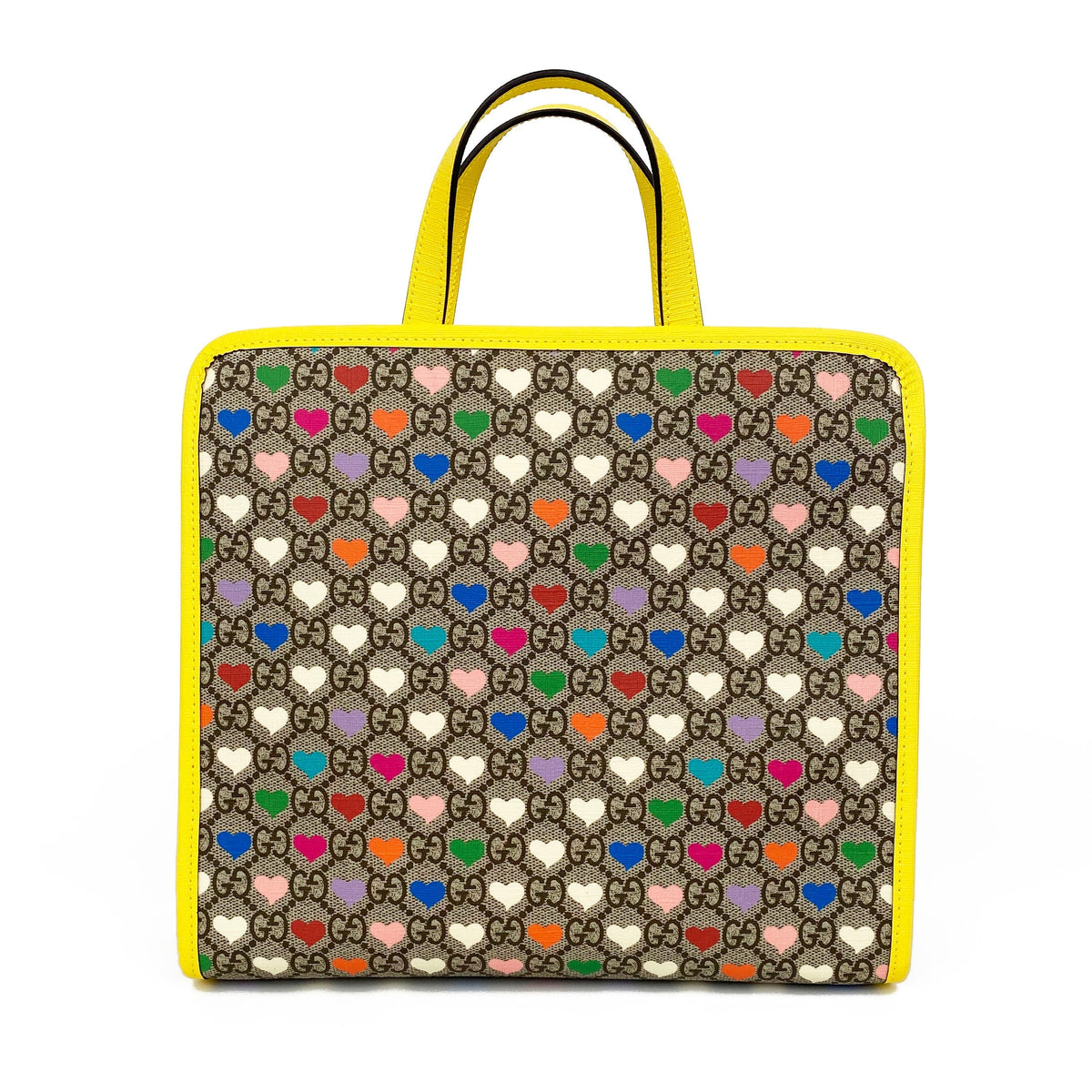 Gucci Beige GG Supreme Heart Print Tote