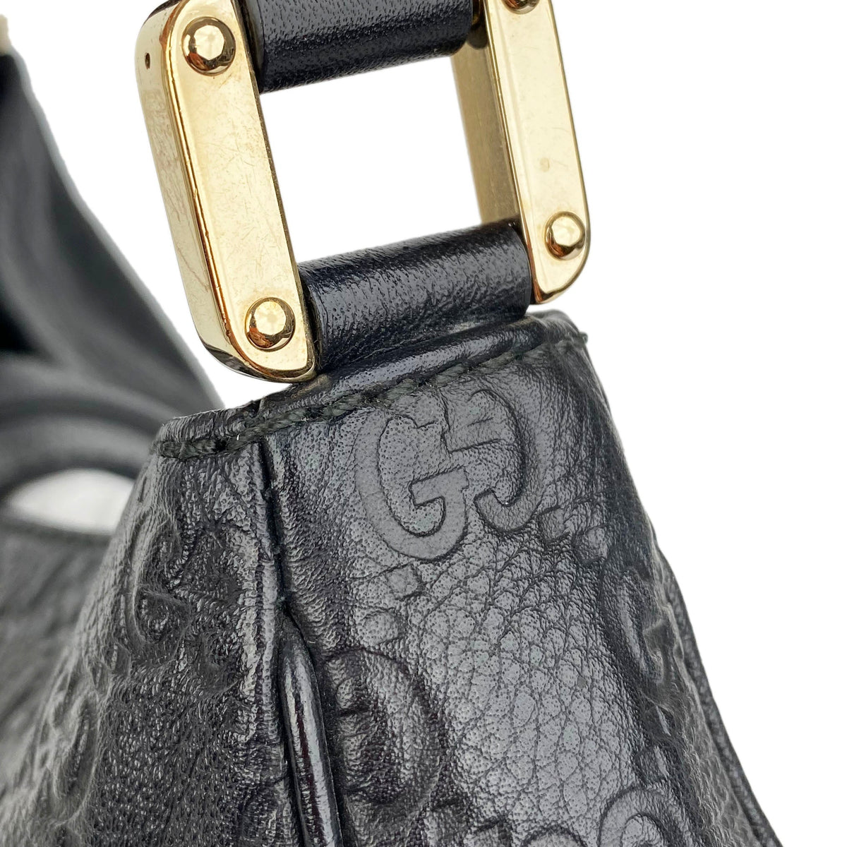 Gucci Black Guccissima Hobo Bag