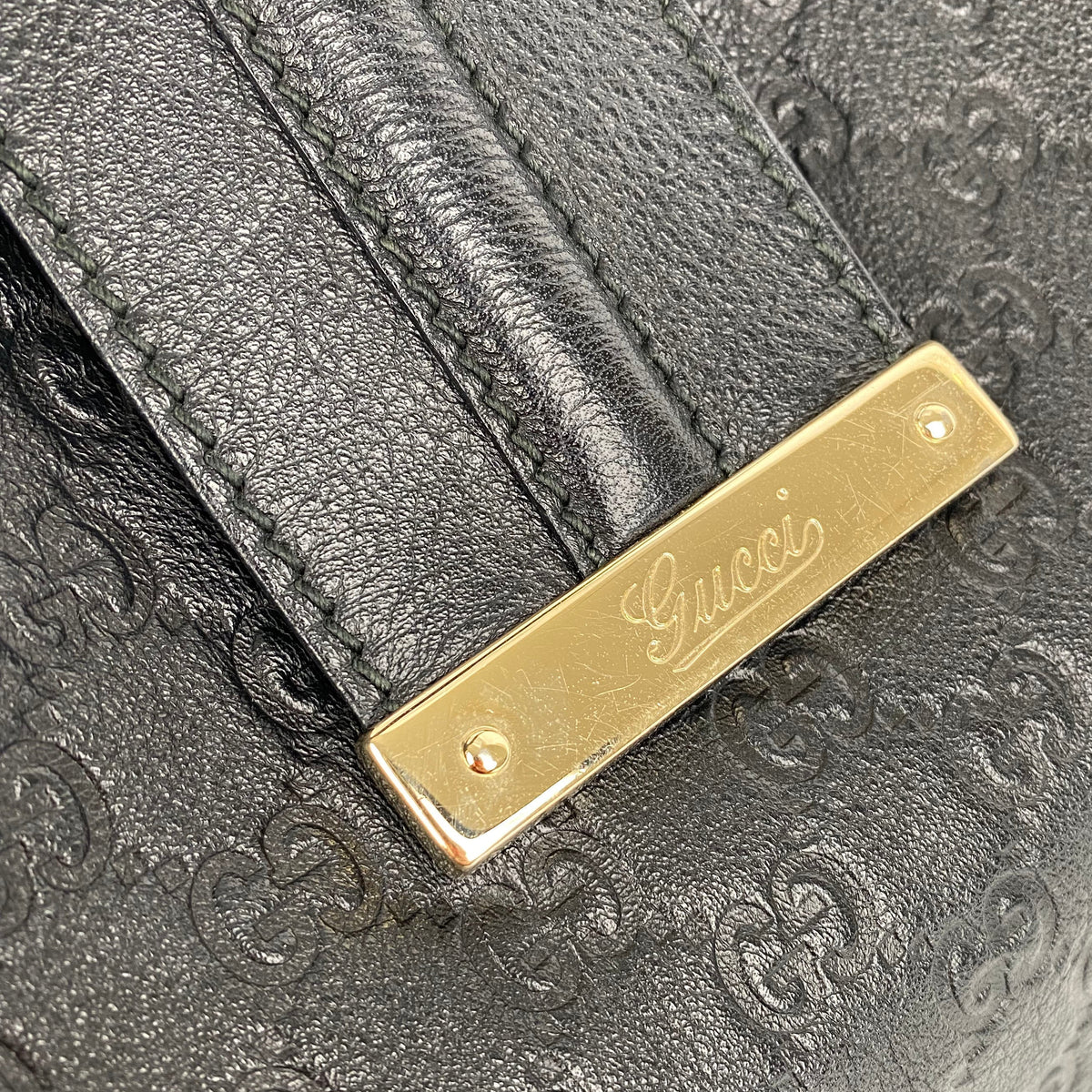 Gucci Black Guccissima Hobo Bag