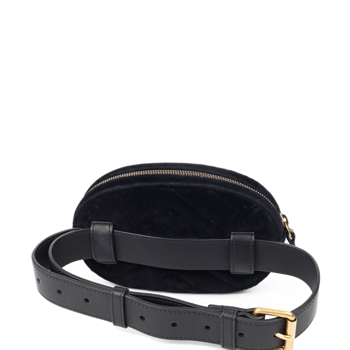 Gucci Black Velvet Marmont Belt Bag 65