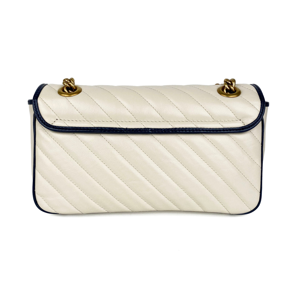 Gucci GG Marmont Torchon White & Blue Shoulder Bag