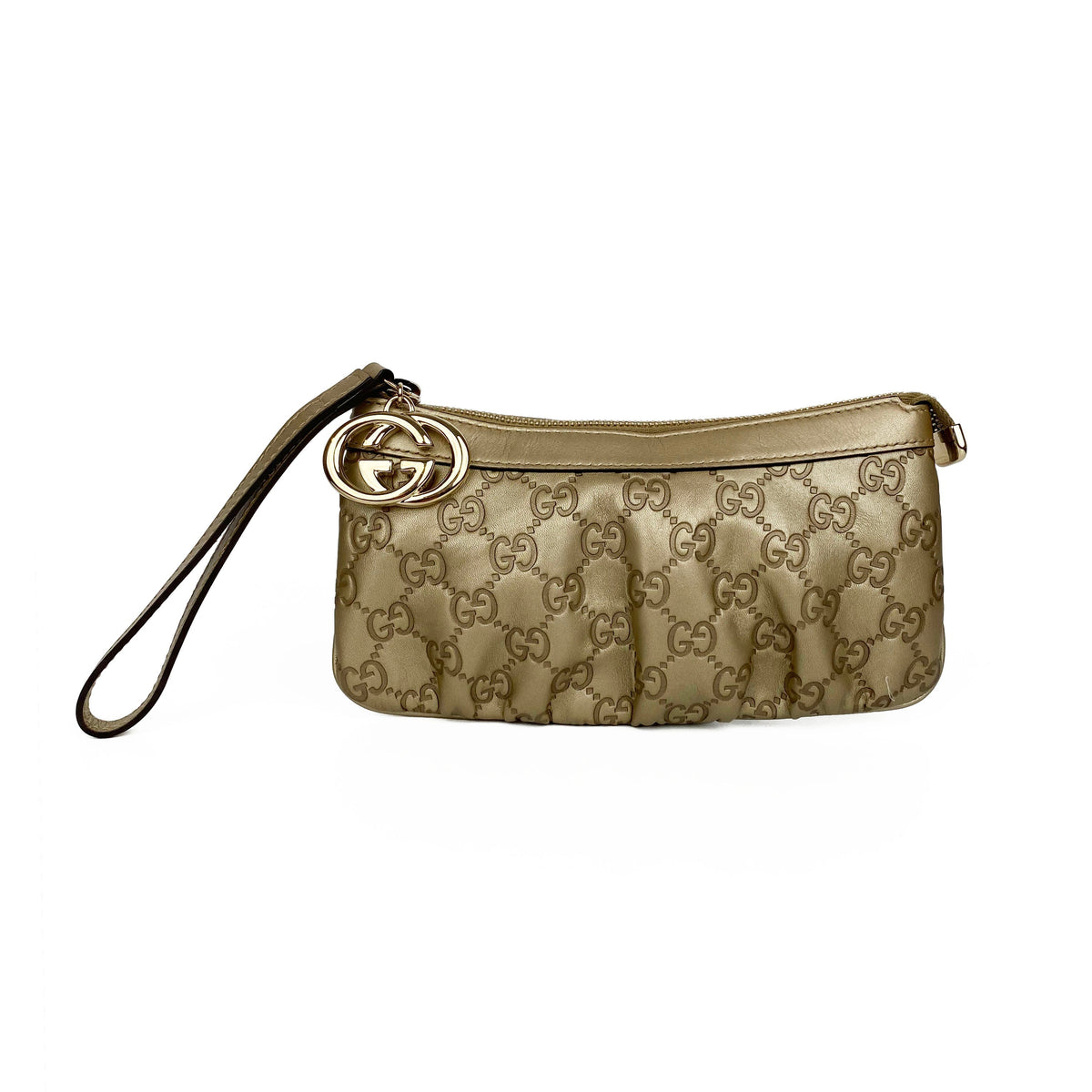 Gucci Gold Guccissima Britt Clutch