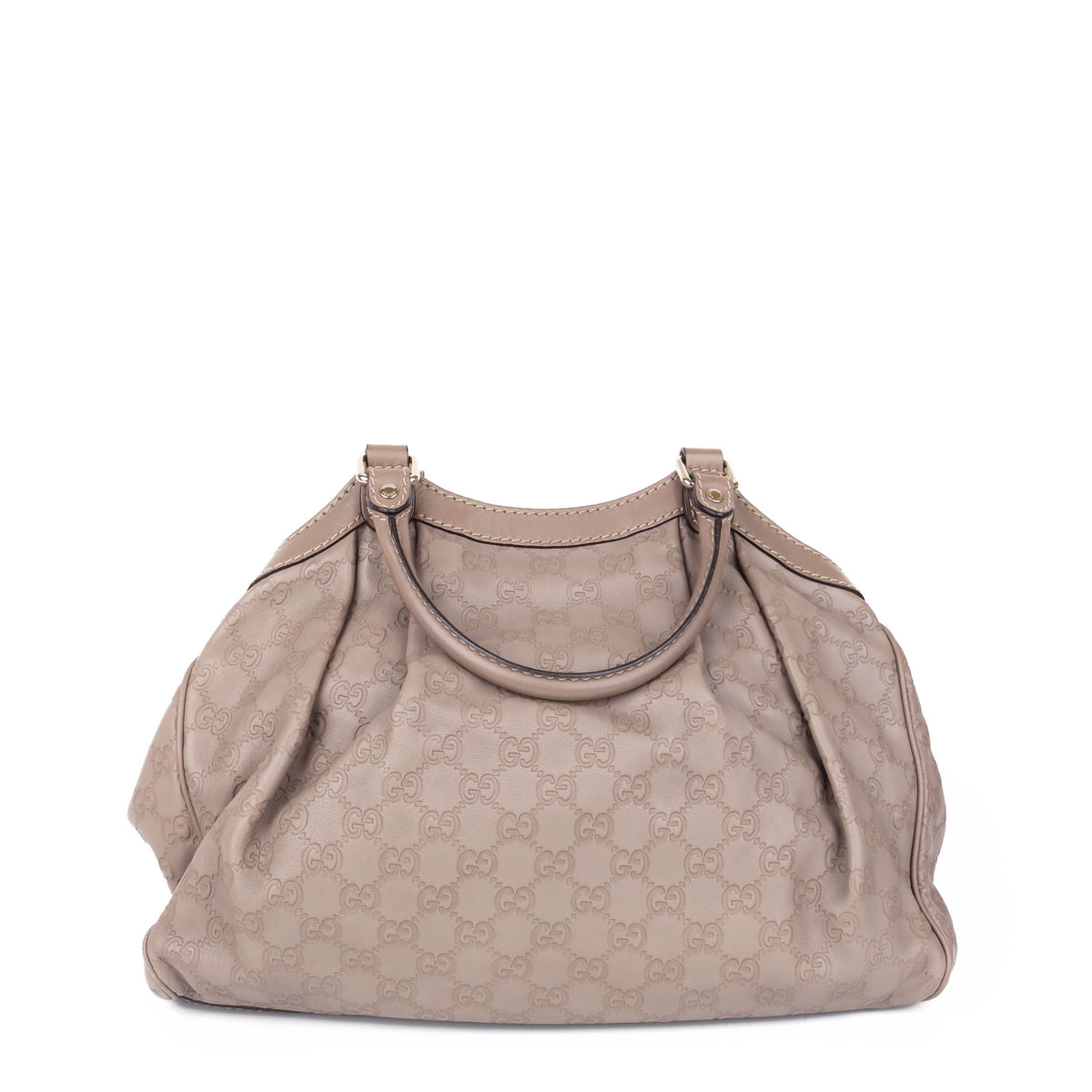 Gucci Grey Monogram Sukey Leather Tote