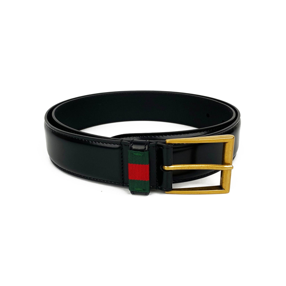 Gucci Men's Leather Belt with Web 95