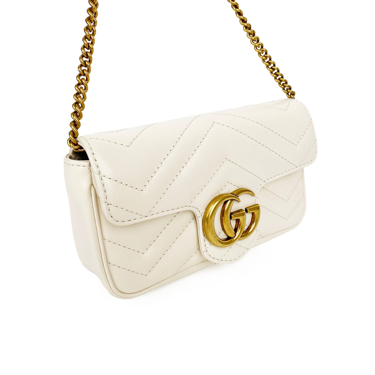 Gucci Super Mini White Marmont Bag