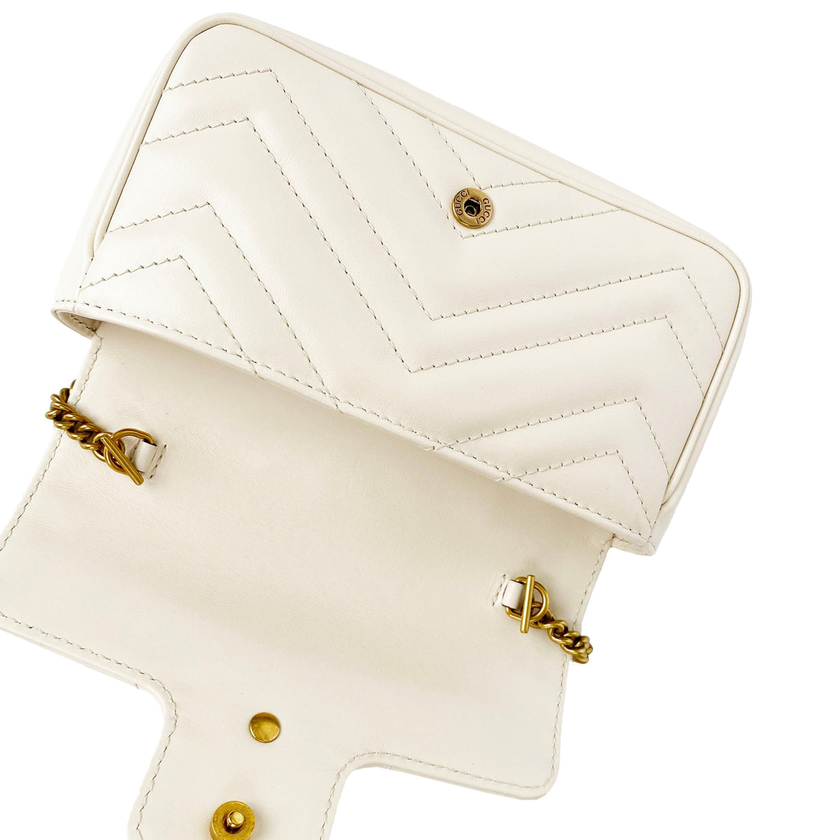 Gucci Super Mini White Marmont Bag