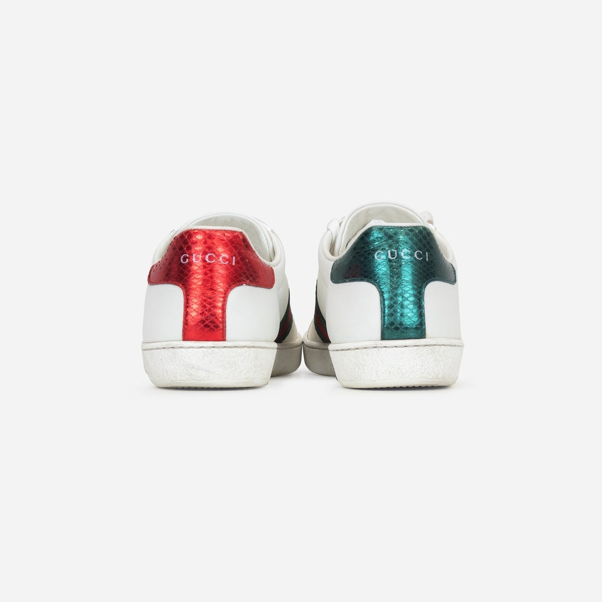 White Gucci Ace Sneaker W/ Bee