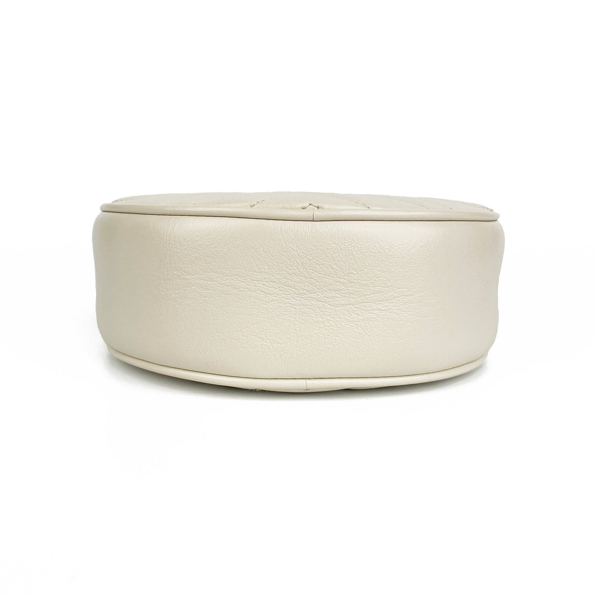 Gucci White Mini Round Marmont Shoulder Bag