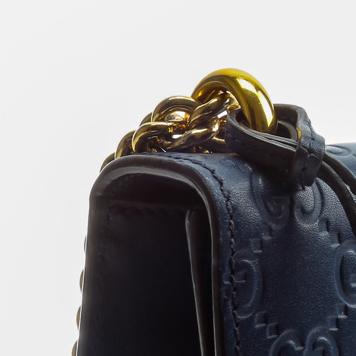 GUCCI Guccissima Small Padlock Shoulder Bag - Navy OUTLET FINAL SALE