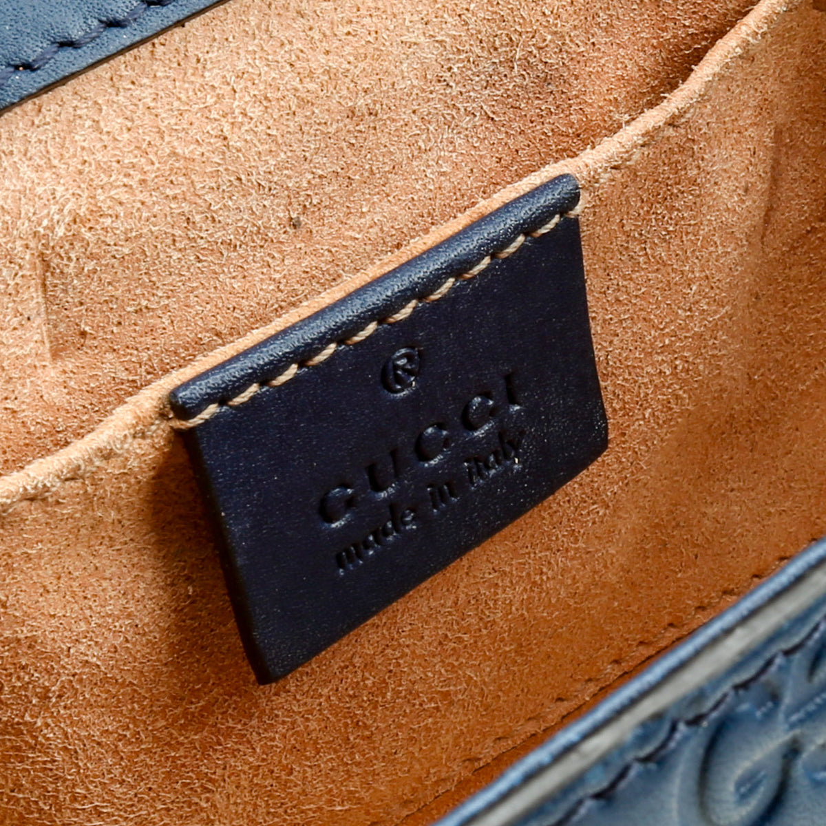 GUCCI Guccissima Small Padlock Shoulder Bag - Navy OUTLET FINAL SALE