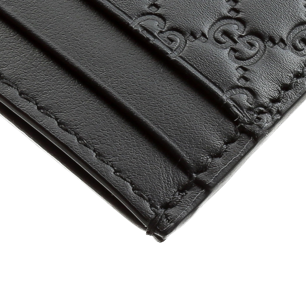 GUCCI Microguccissima Card Holder - Black