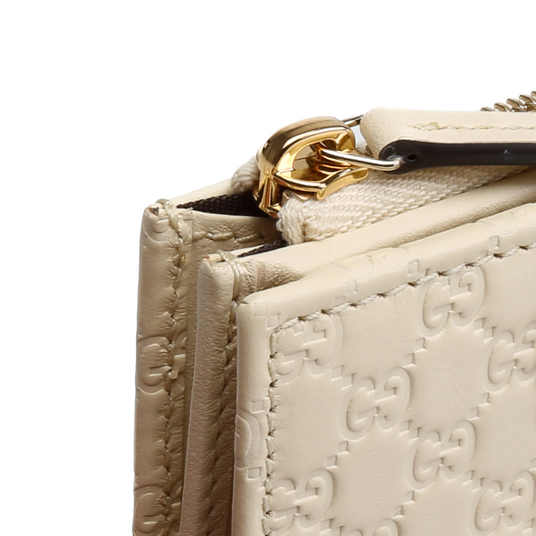 GUCCI Microguccissima Small Bifold Wallet - Cream