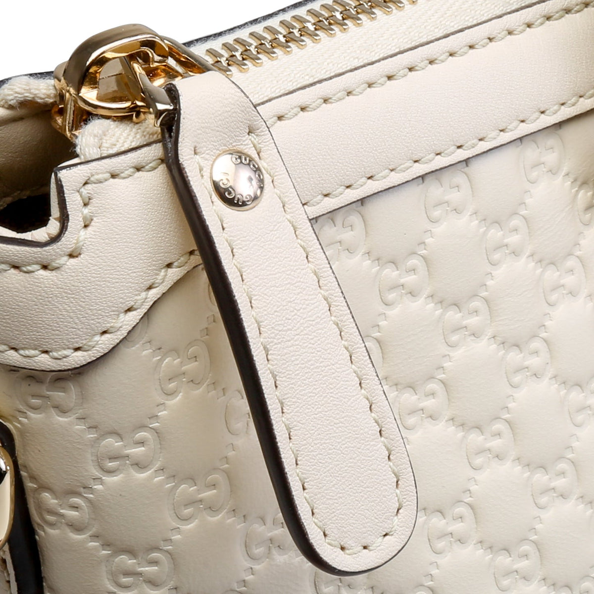 GUCCI Microguccissima Margaux Satchel - Cream