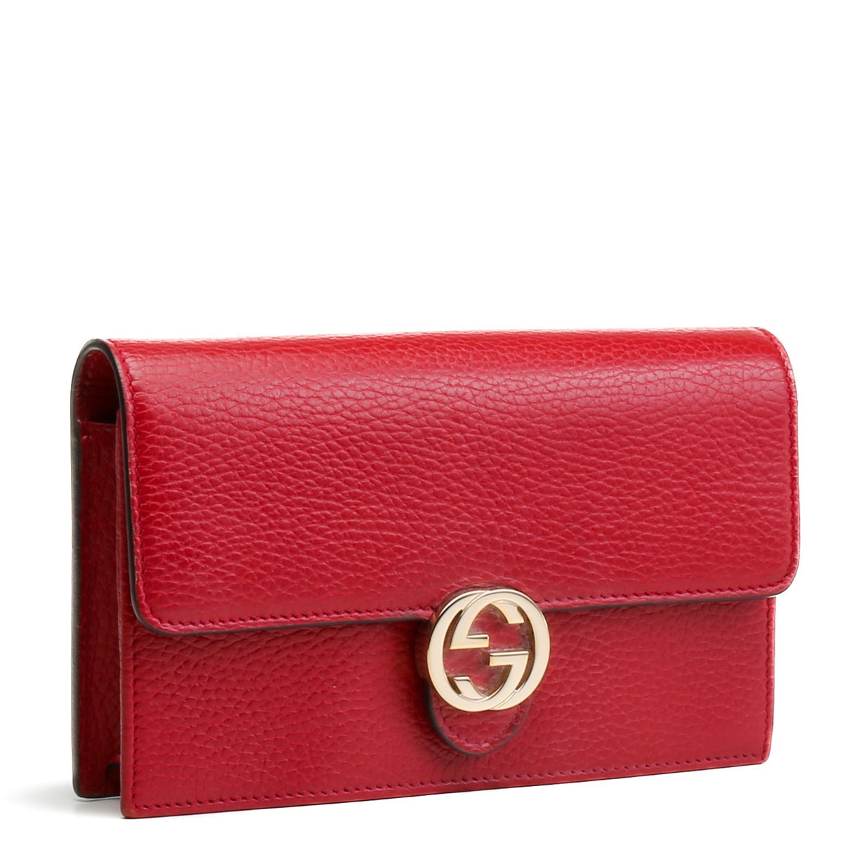 GUCCI Icon Interlocking G Wallet on Chain - Red