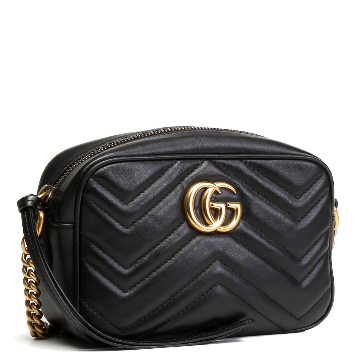 GUCCI GG Marmont Mini Shoulder Bag- Black