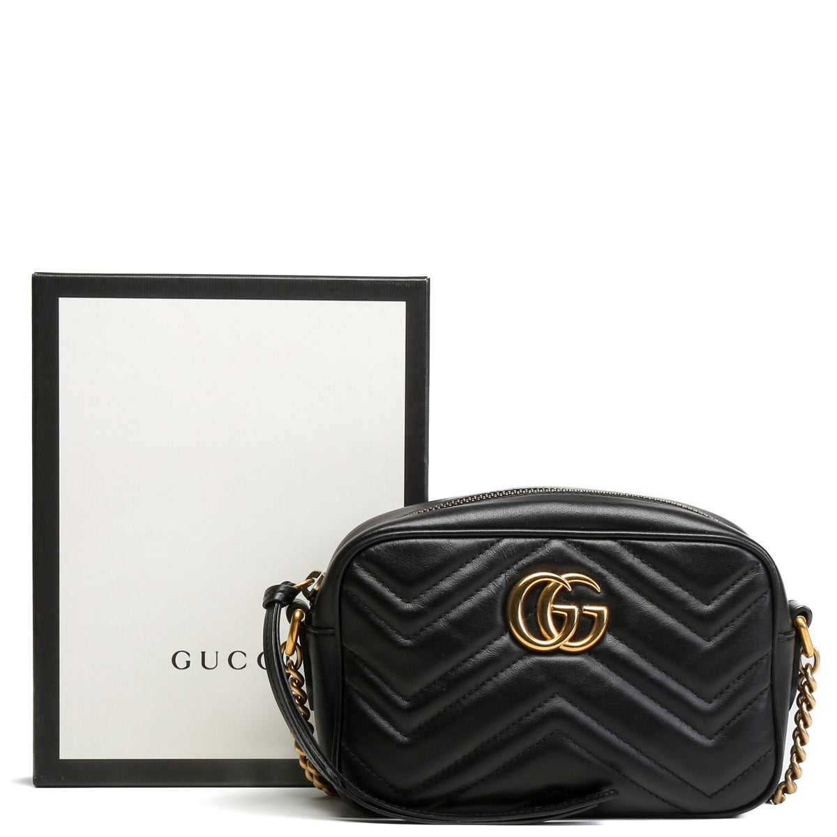 GUCCI GG Marmont Mini Shoulder Bag- Black