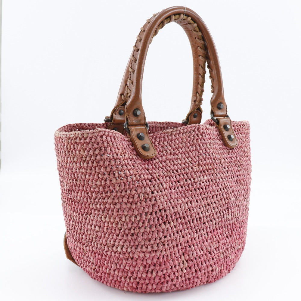 balenciaga Straw Basket Tote Bag