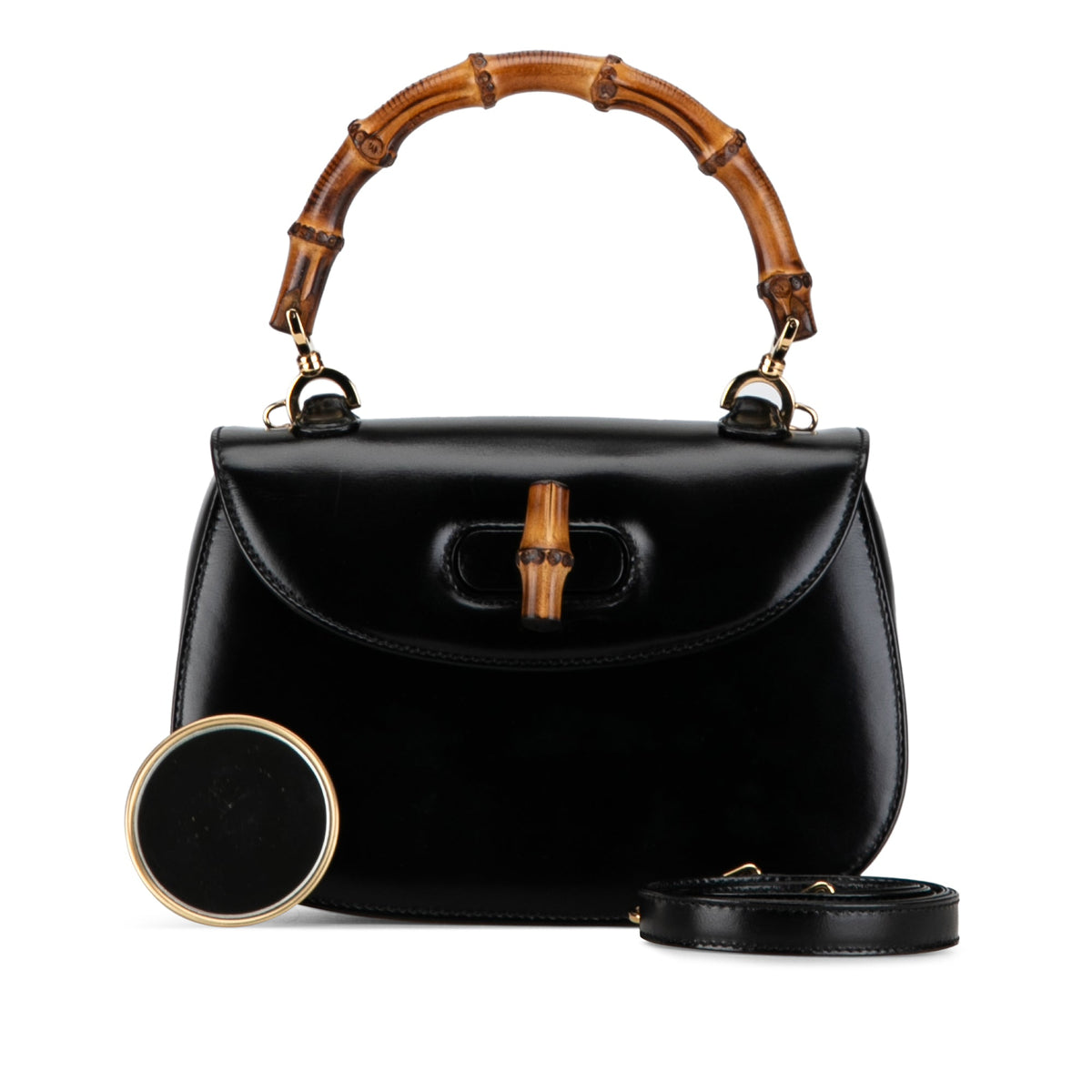 GUCCI Small Leather Bamboo Night Satchel