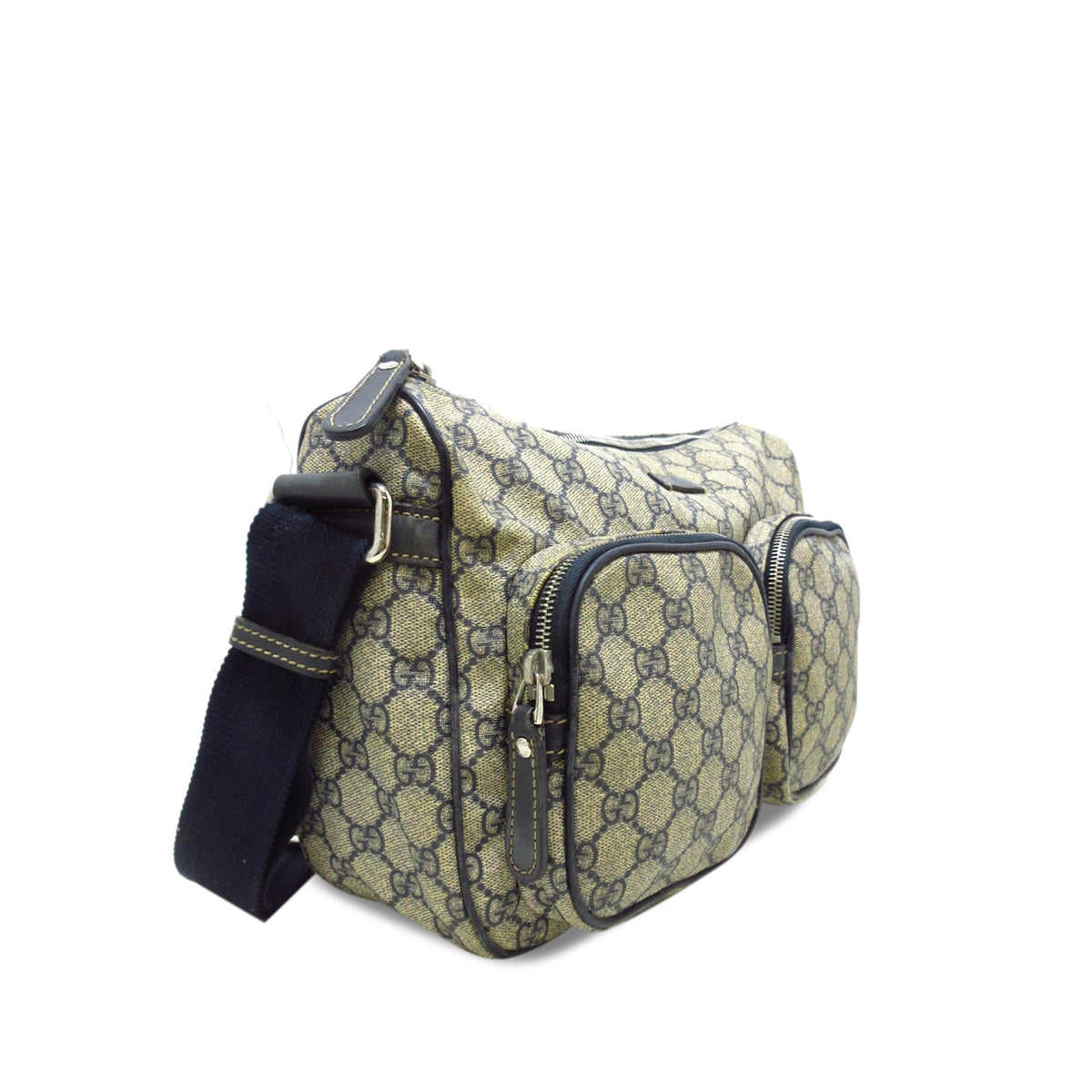 GUCCI GG Supreme Double Pocket Crossbody Crossbody Bag