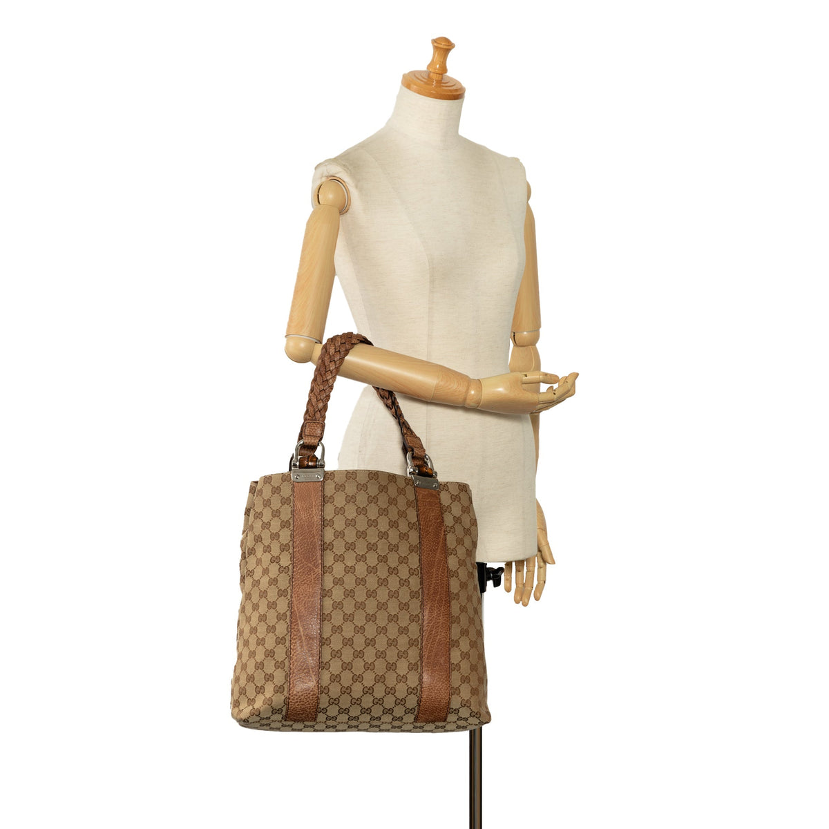 GUCCI GG Canvas Bamboo Libeccio Tote Bag