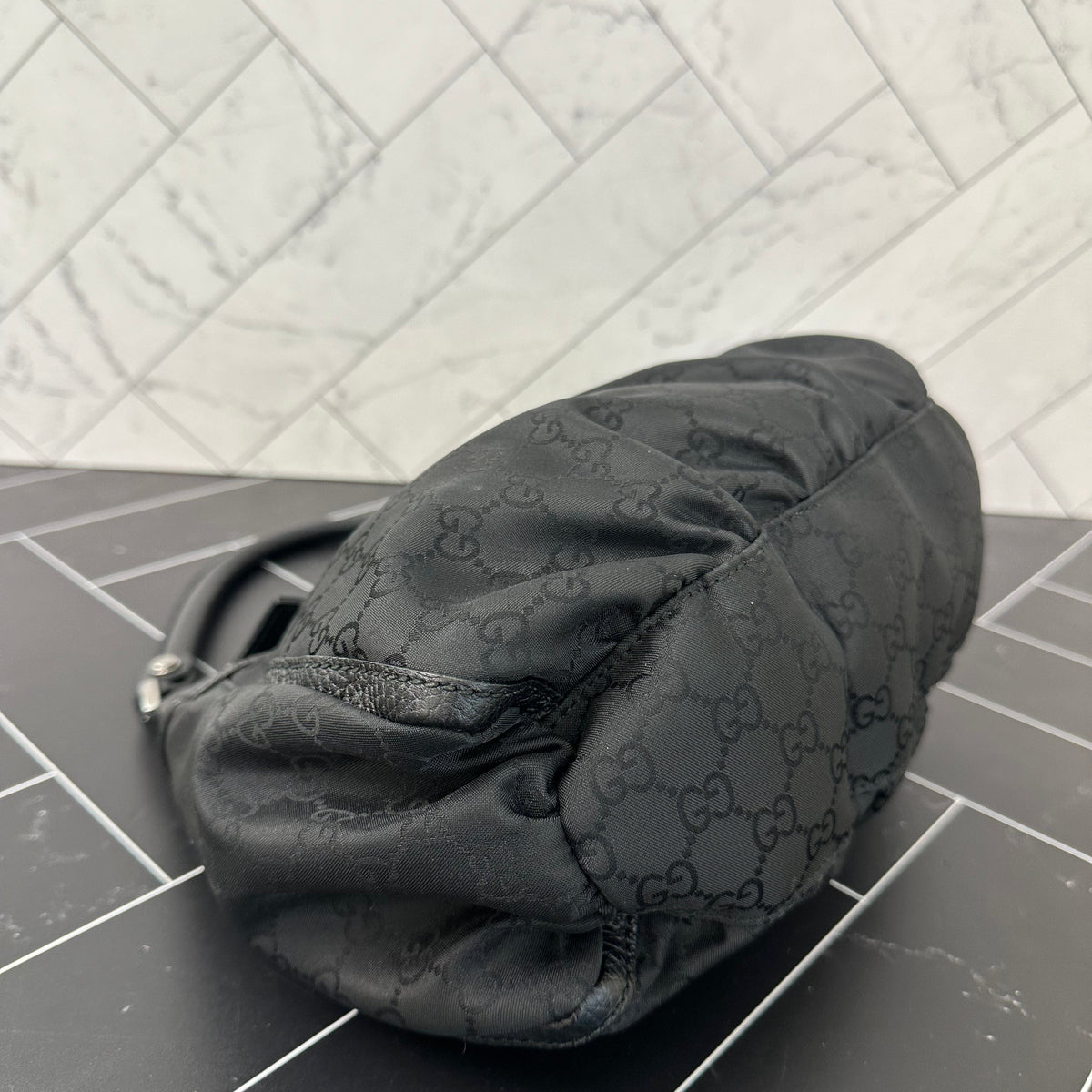 Gucci GG Black Canvas Shoulder Bag