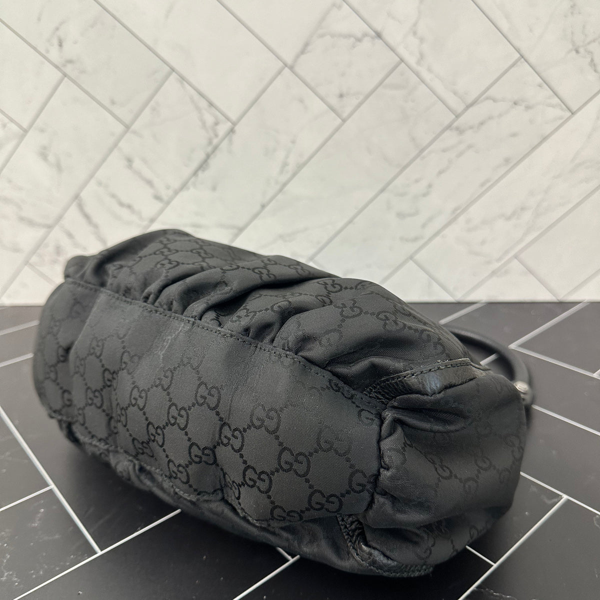 Gucci GG Black Canvas Shoulder Bag