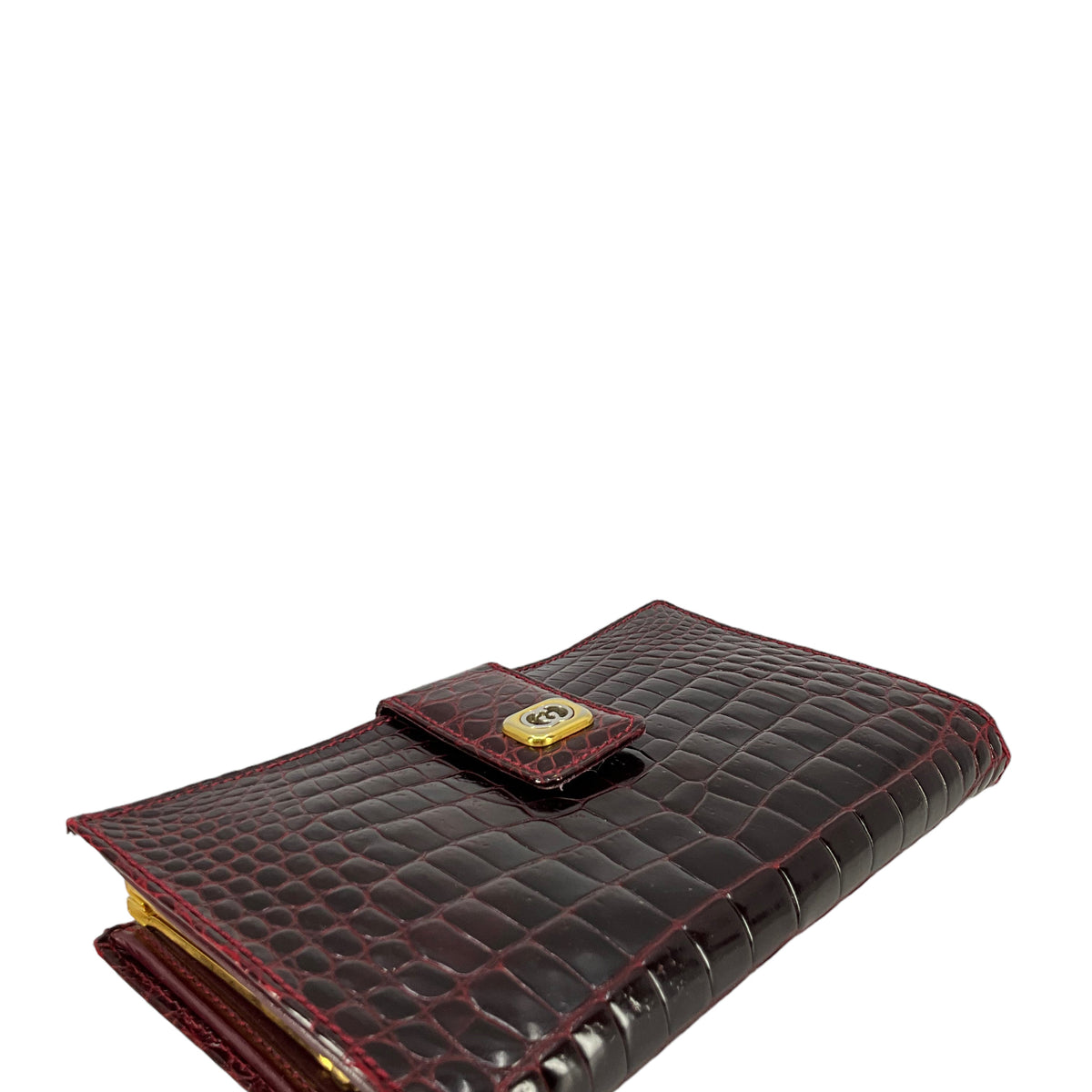 Gucci Burgundy Crocodile Wallet
