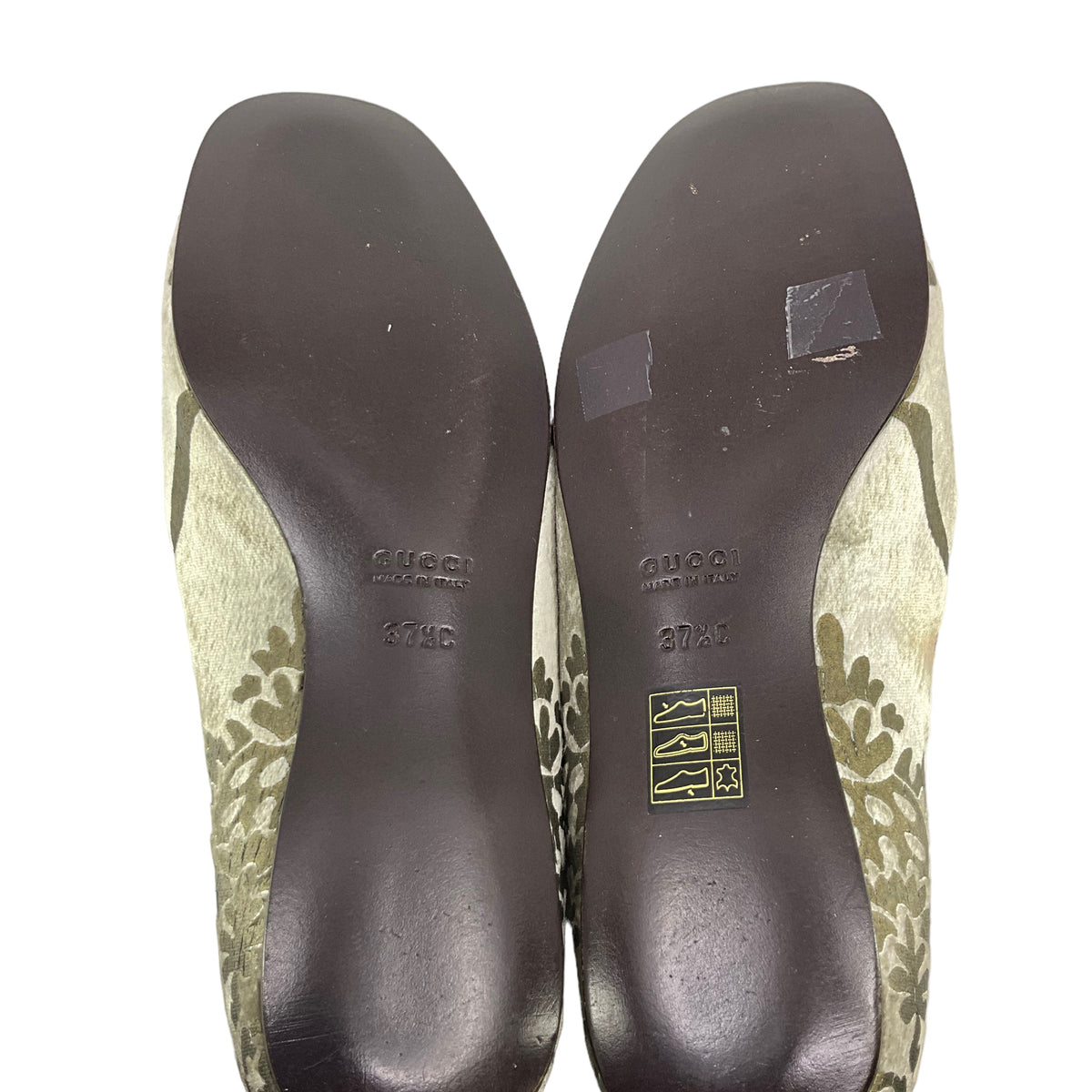 Gucci Gold Brocade Flats Size 7.5