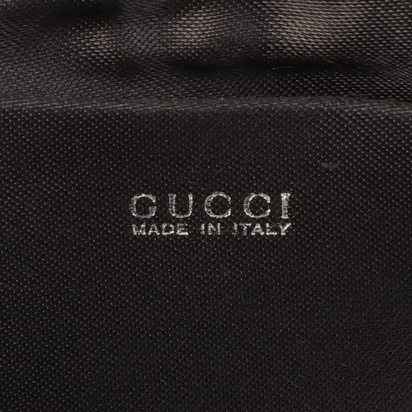 Gucci Satin Beads Logo Kiss-Lock Clasp Hand Bag Black