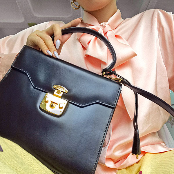 Gucci Lady Lock 2Way Bag Navy