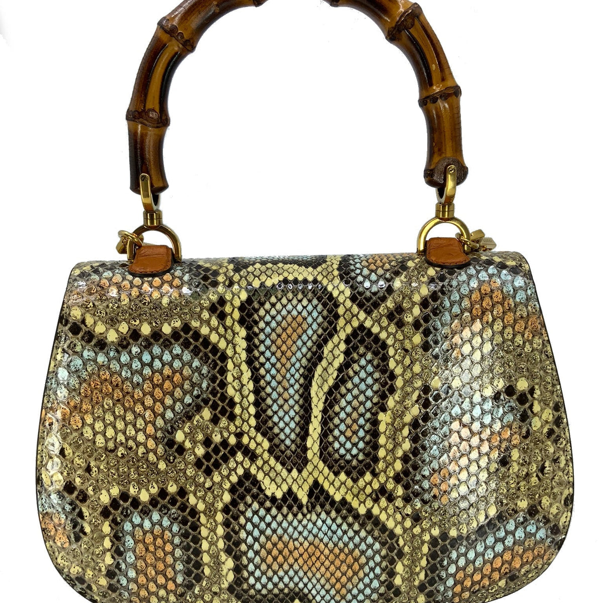 Gucci Bamboo 1947 Ostrich and Python Medium Bag