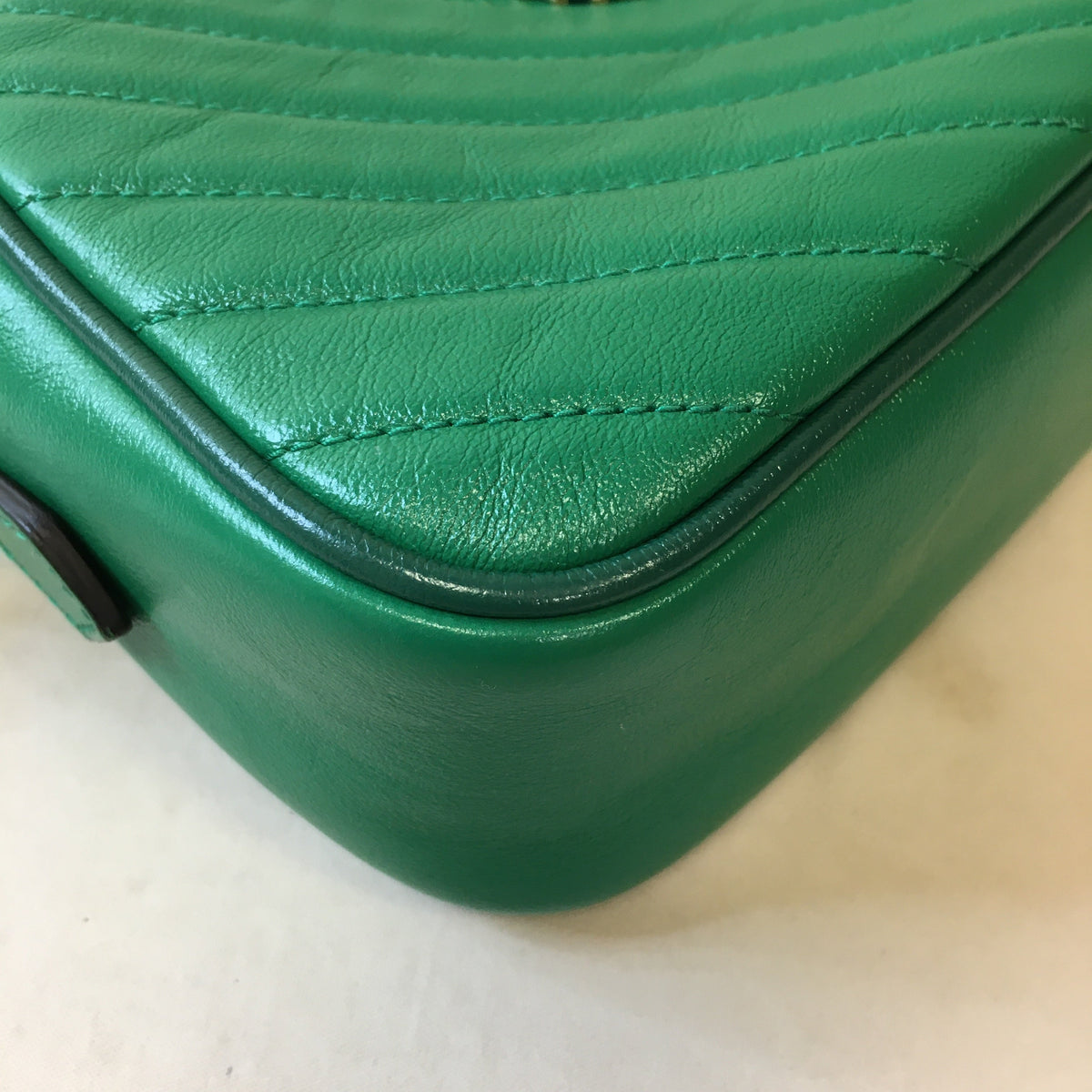 Gucci Green Leather Marmont Camera Bag Sku# 68878