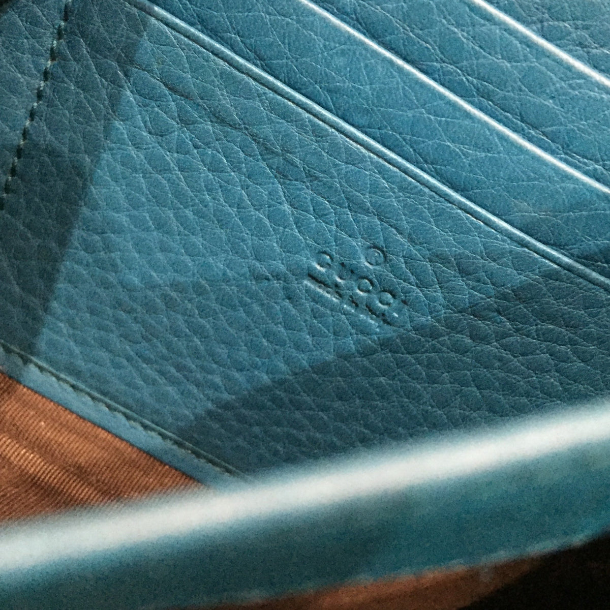 Gucci Blue Leather Wallet On Chain Crossbody Bag Sku# 71956