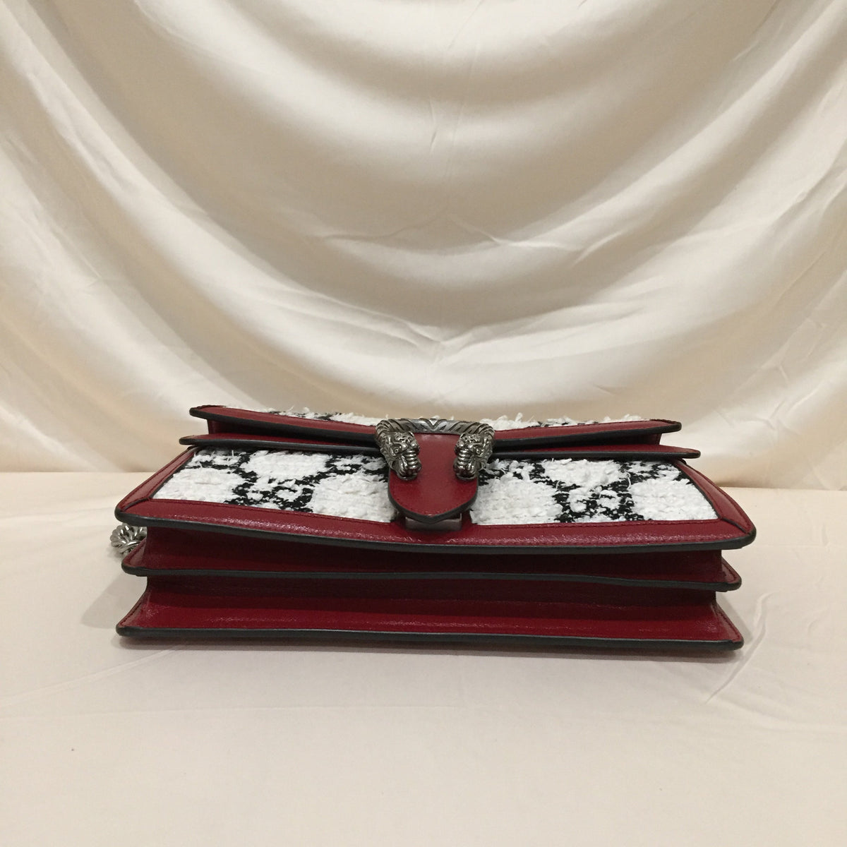 Gucci White Red Tweed Dionysus Medium Shoulder Bag Sku# 71955