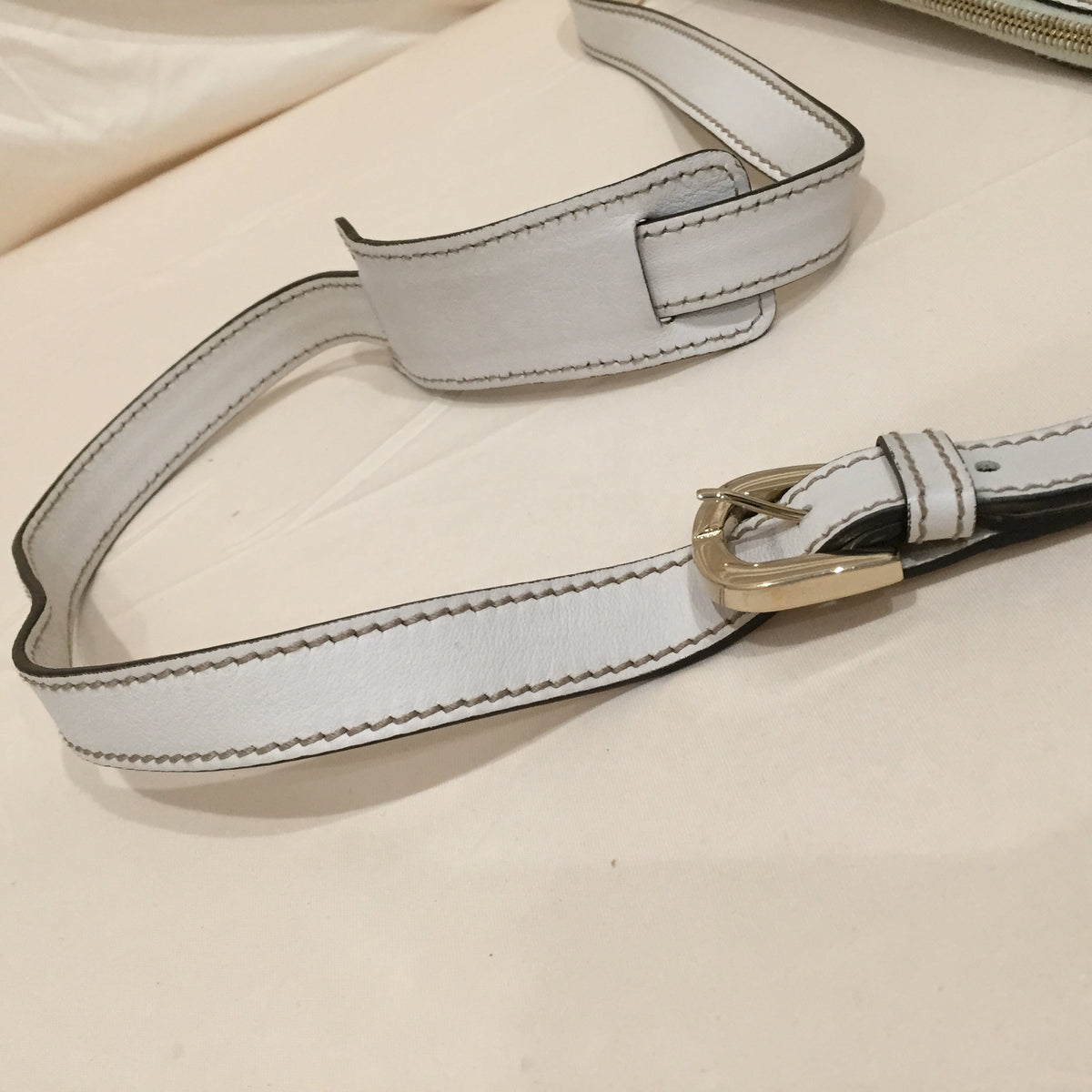Gucci Brown White GG Canvas Crossbody Bag Sku# 72021