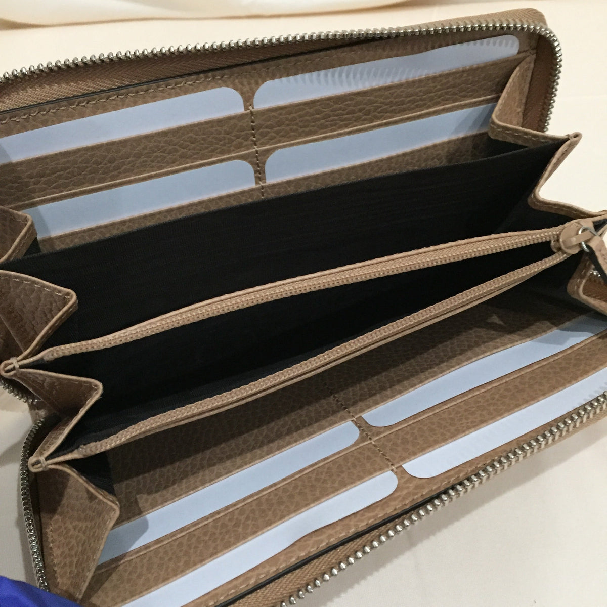 Gucci GG Mocha Beige Zippy Long Wallet Sku# 71976