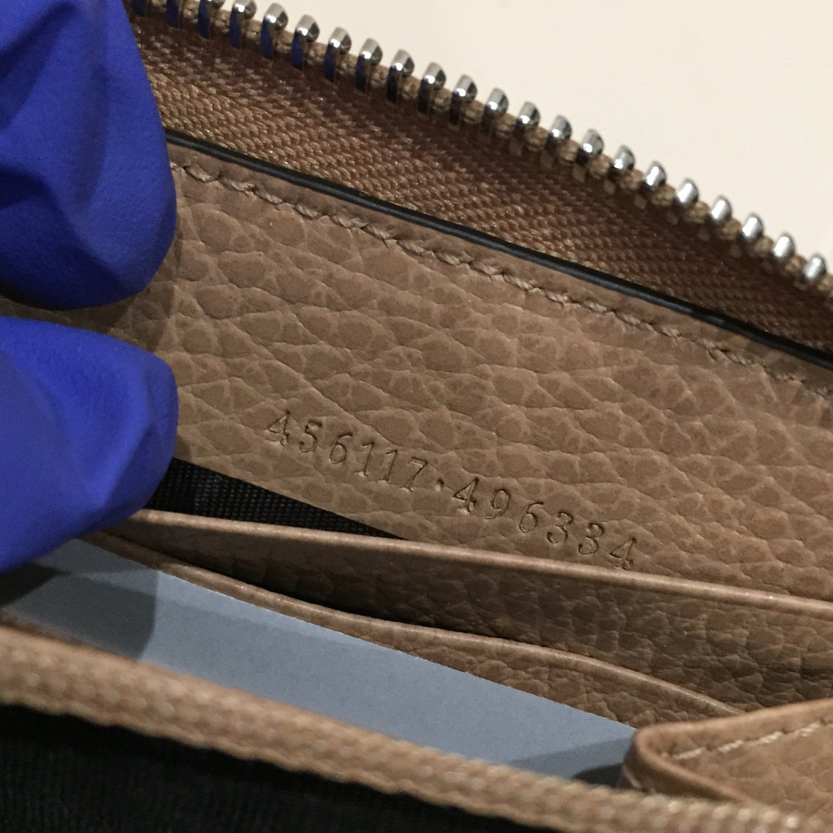 Gucci GG Mocha Beige Zippy Long Wallet Sku# 71976