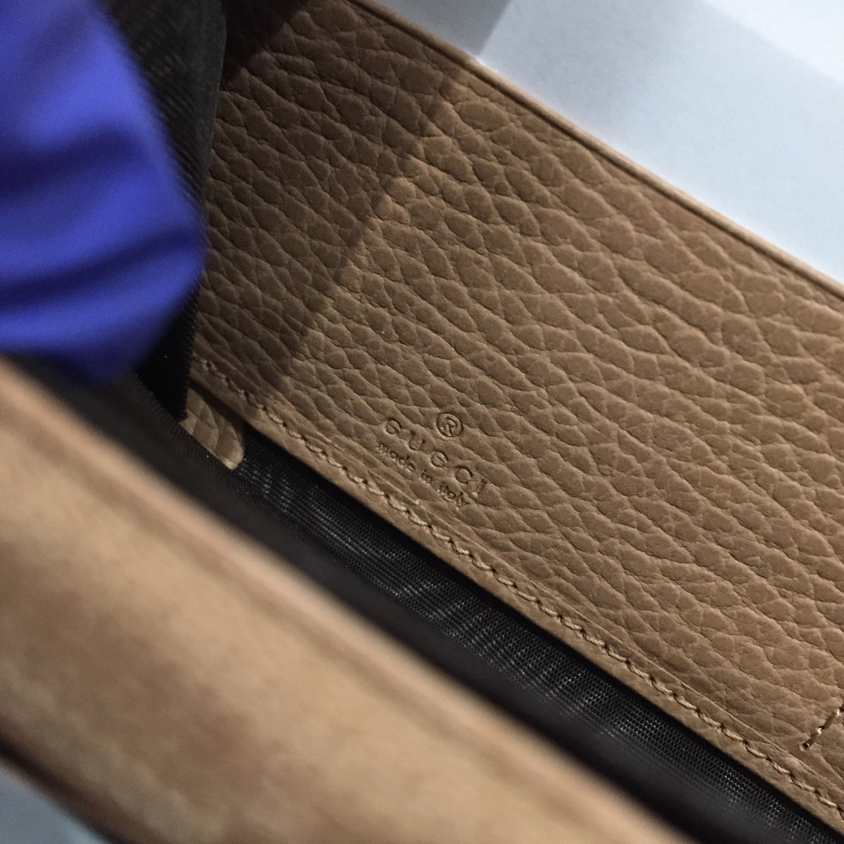 Gucci GG Mocha Beige Leather Zippy Long Wallet Sku# 71977