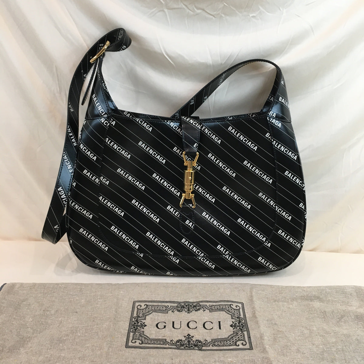 Gucci x Balenciaga The Hacker Project Jackie 1961 Hobo Printed Leather Medium Sku# 70045