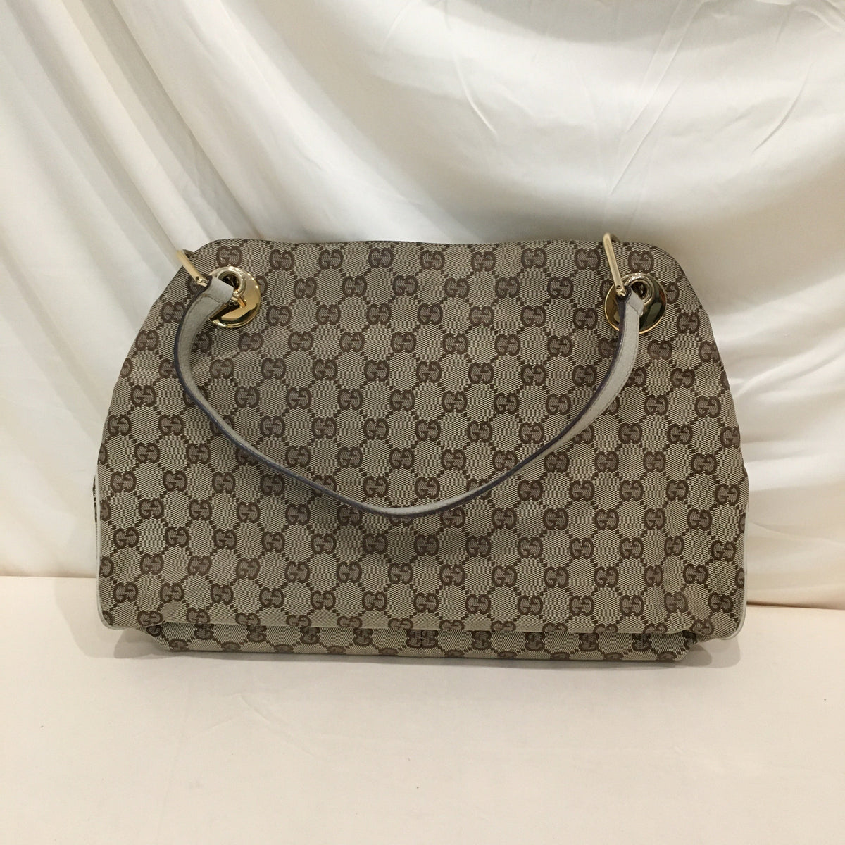 Gucci Beige White GG Canvas Shoulder Bag Sku# 71190L