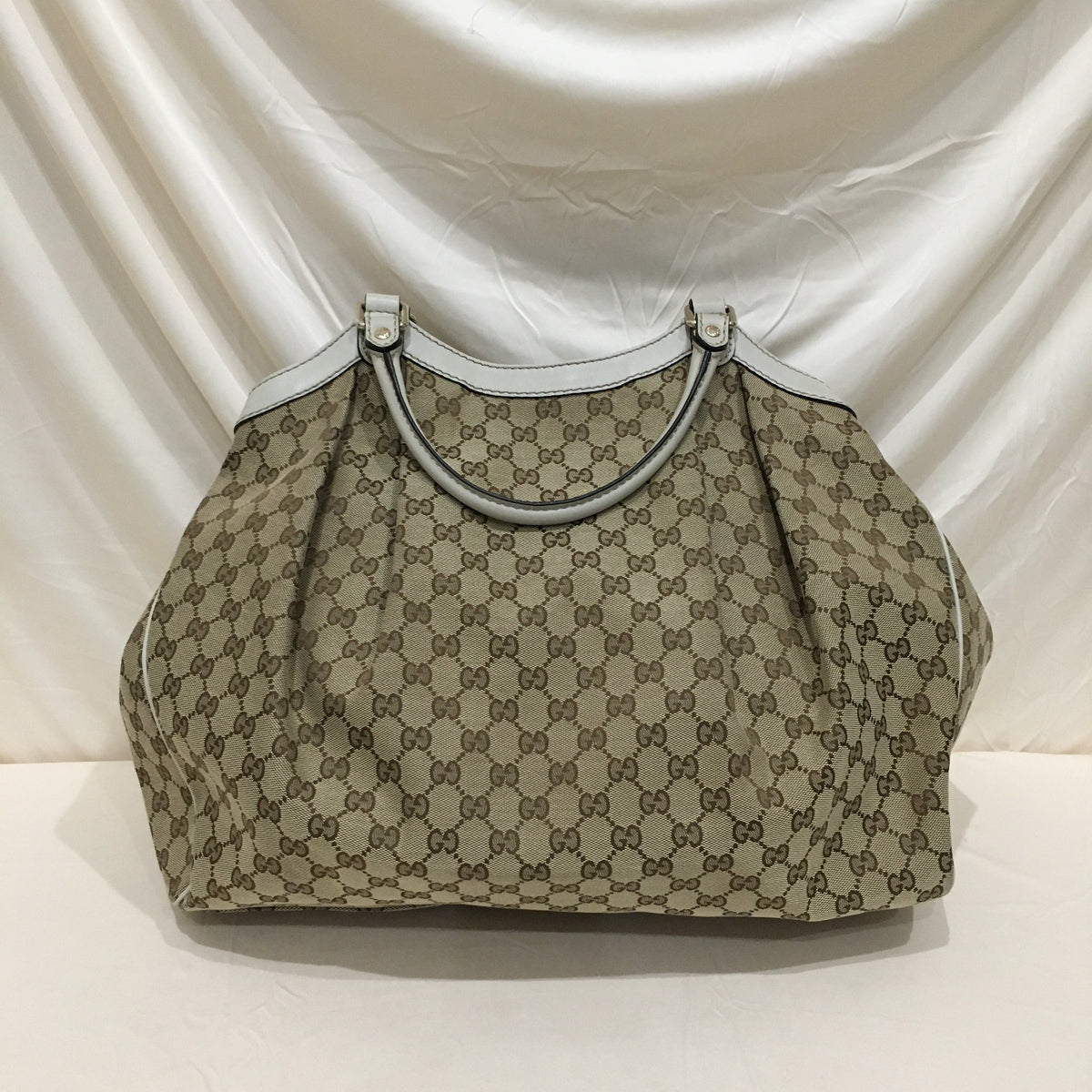 Gucci Beige GG Cavas Large Sukey Tote Sku# 71200