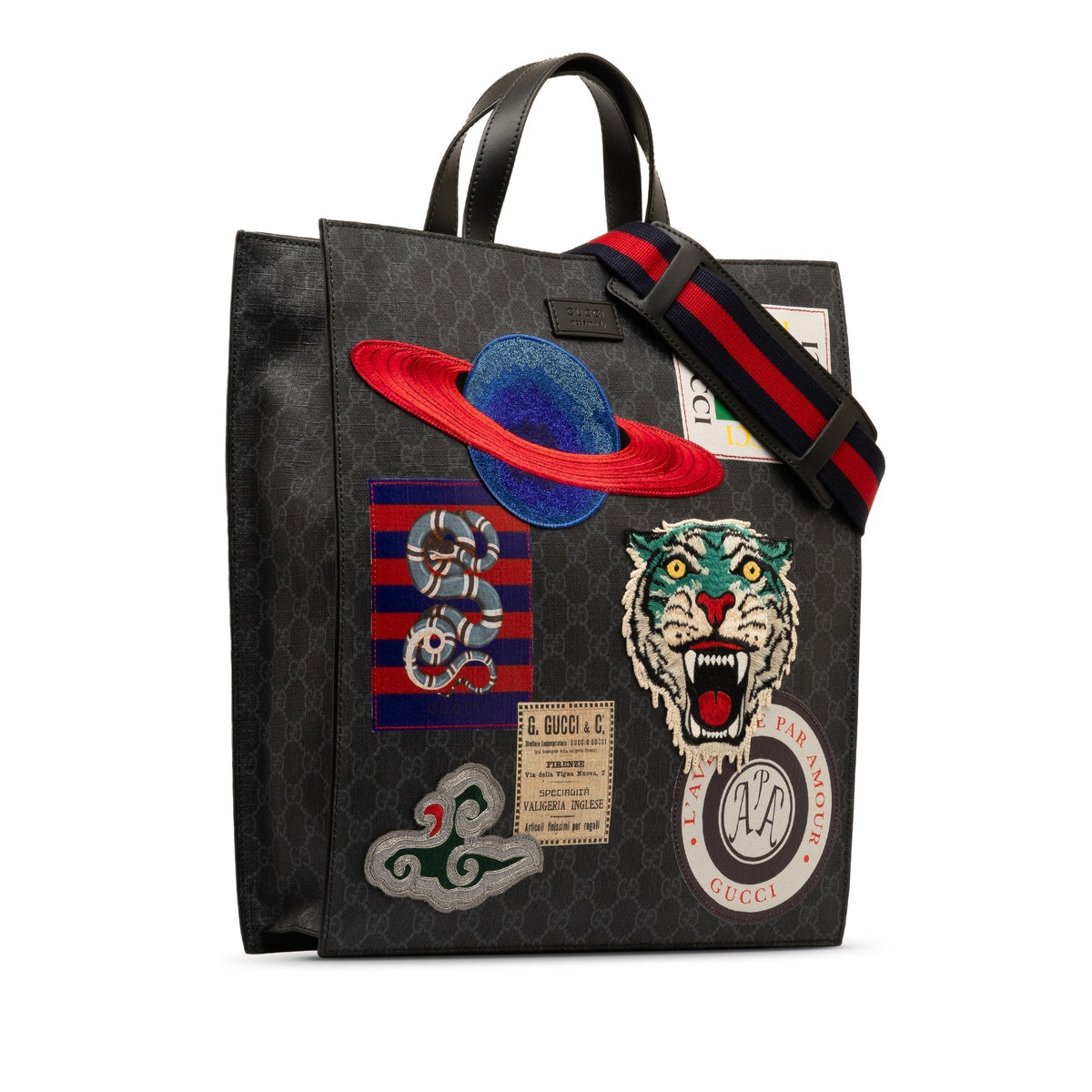 GUCCI GG Supreme Night Courrier Vertical Satchel
