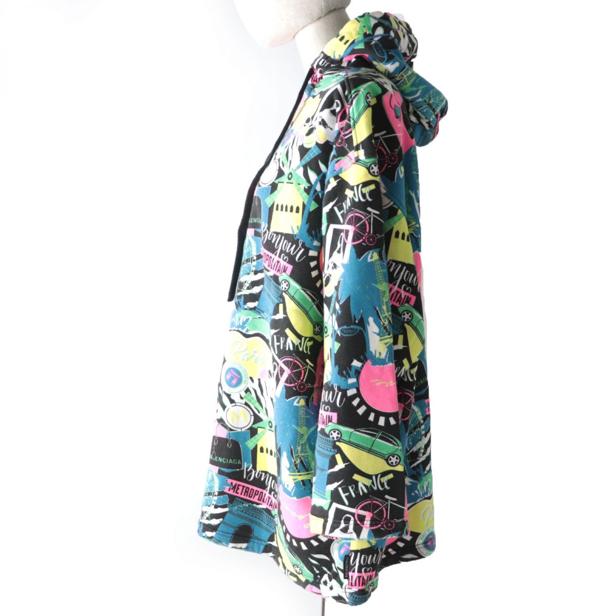 balenciaga Multicolor Hooded Pullover Hoodie XS